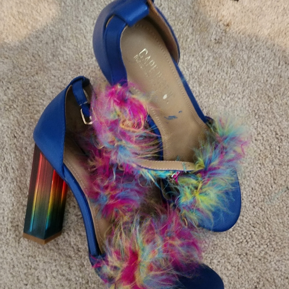 Colorful Feathered Women's Heels